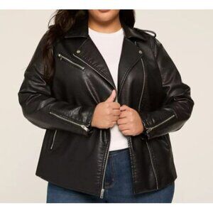 Lane Bryant Women's Faux‎ Leather Moto Jacket Plus Size 18/20